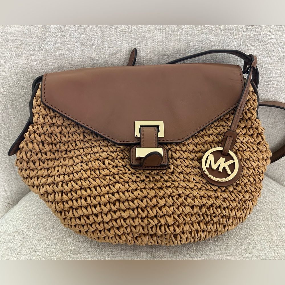 Michael Kors Raffia & Leather Bag